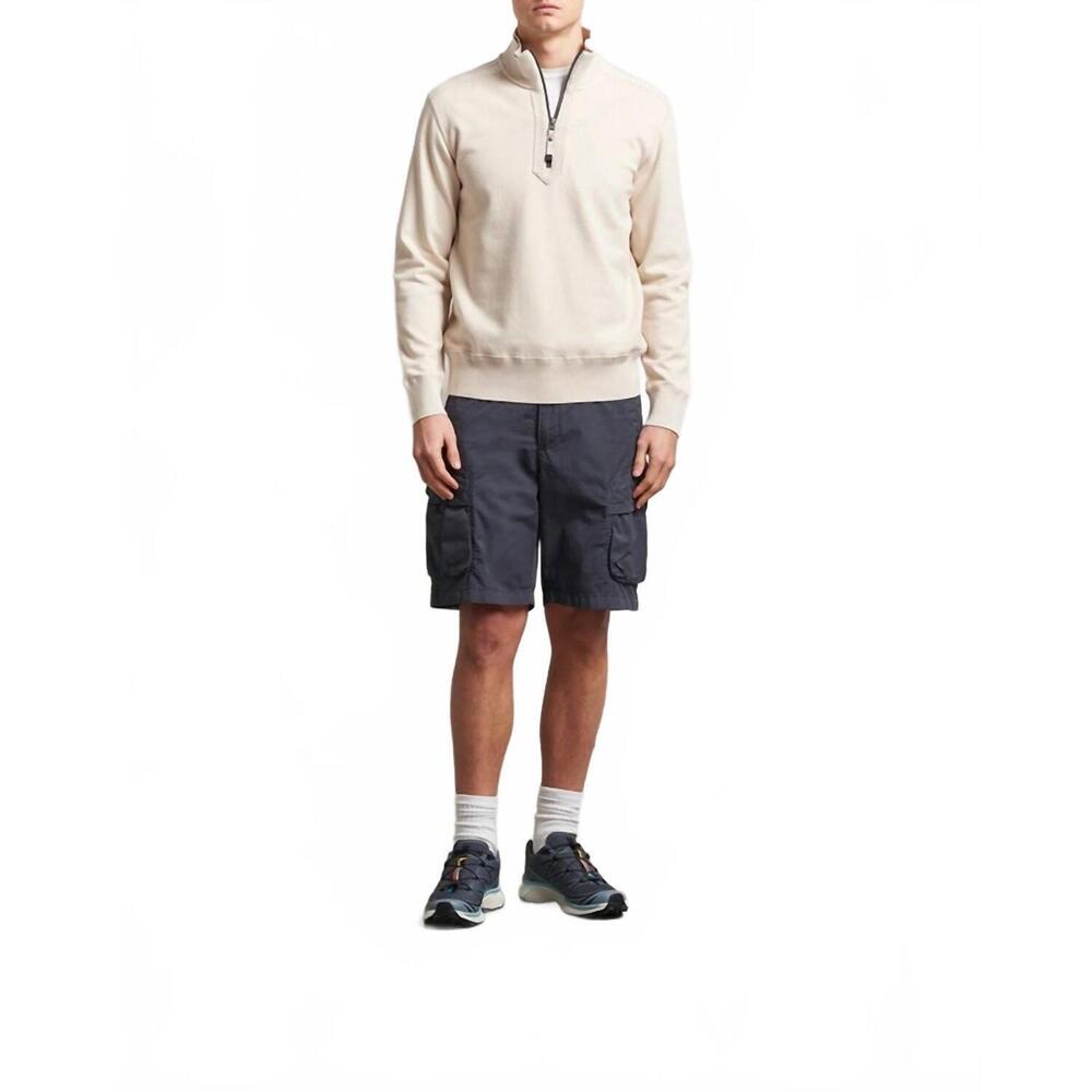 NEW PARAJUMPERS lenard groundfield half zip sweater in antique white